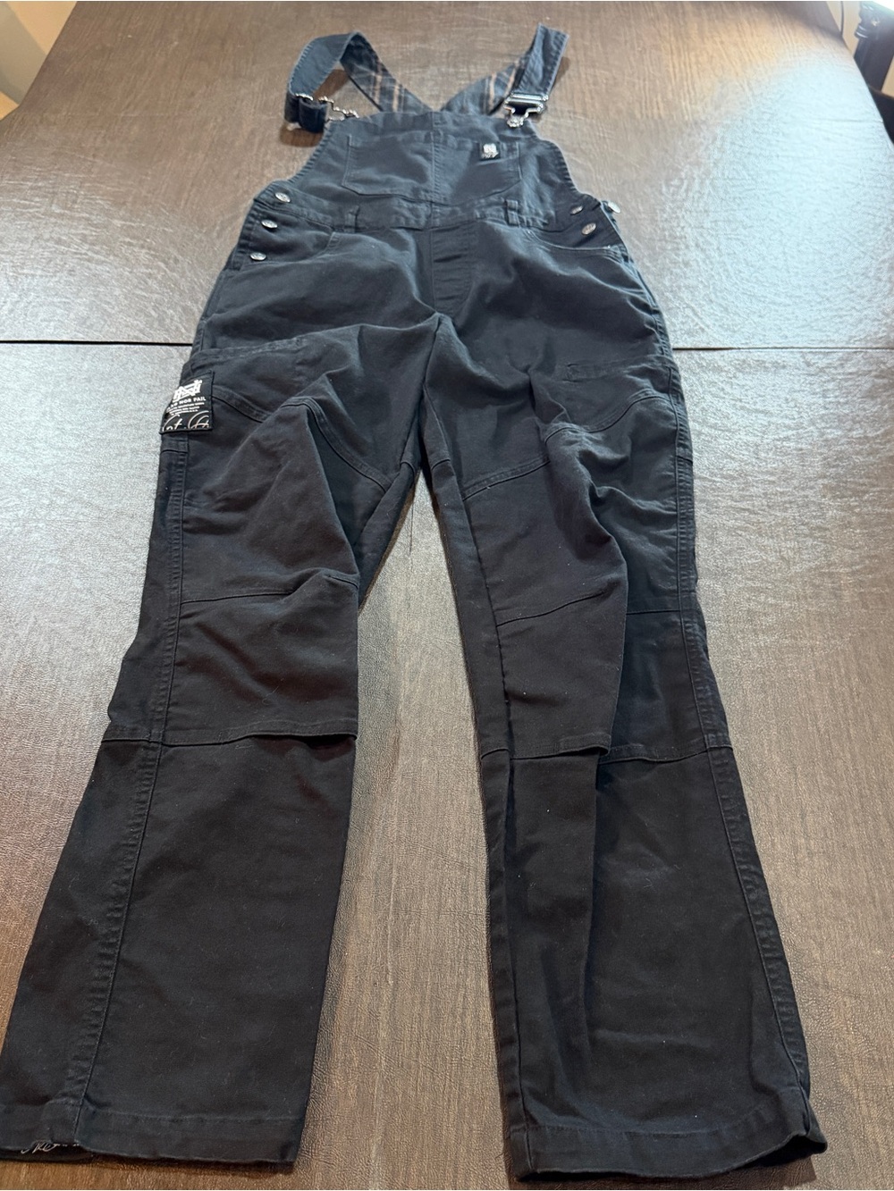 flag nor fail Black Utility Overalls Sz S Made in Montana